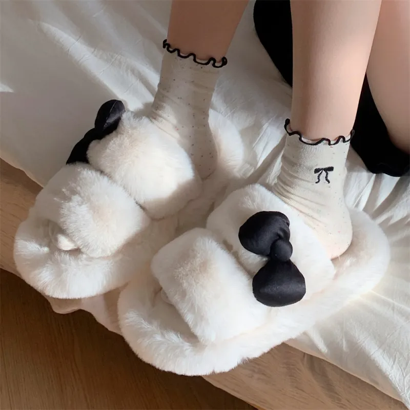 SHIGUDE Cotton Slippers Women's White-9