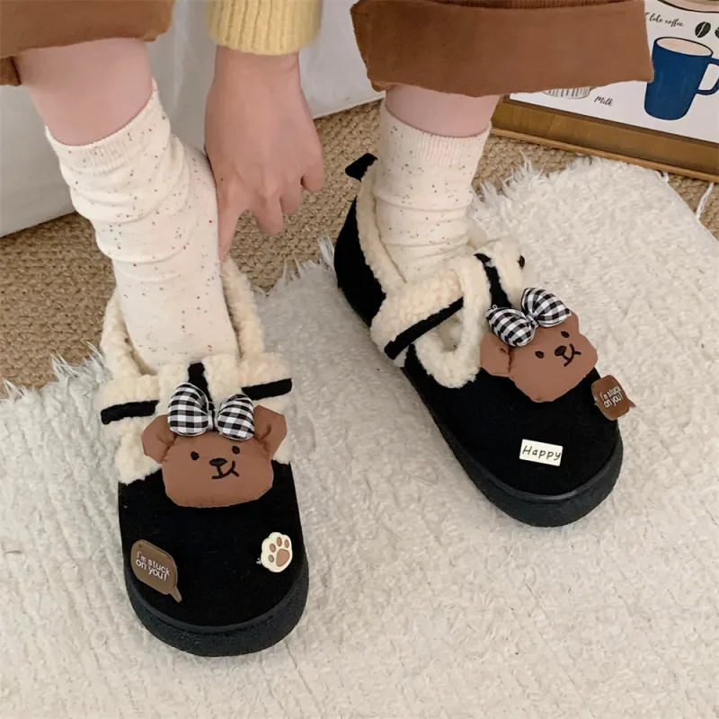 SHIGUDE Cotton Slippers Women's Dark Coffee-28