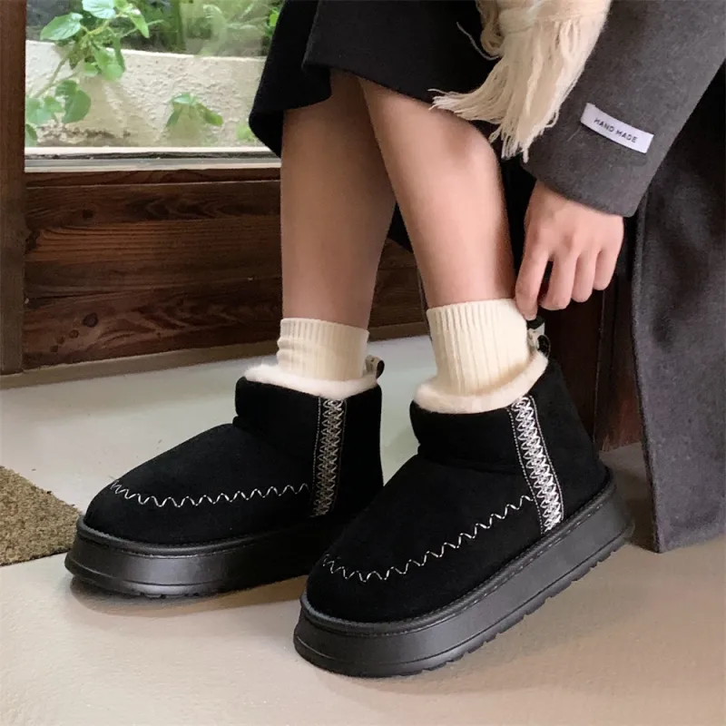 SHIGUDE Cotton Slippers Women's Black/Green Card/Brown-4