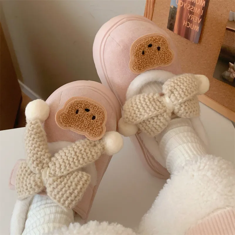 SHIGUDE Cotton Slippers Women's Pink-2