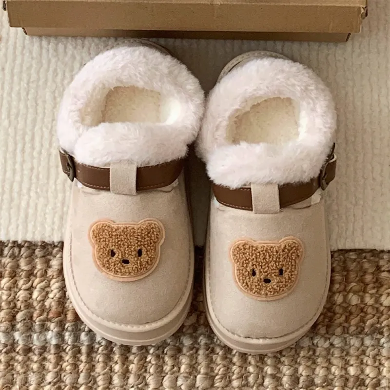 SHIGUDE Cotton Slippers Women's Khaki-1