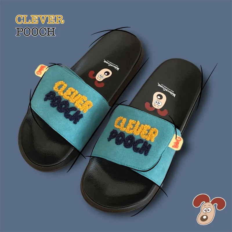 SHIGUDE x Super Invincible Dog Slippers Unisex Black-1