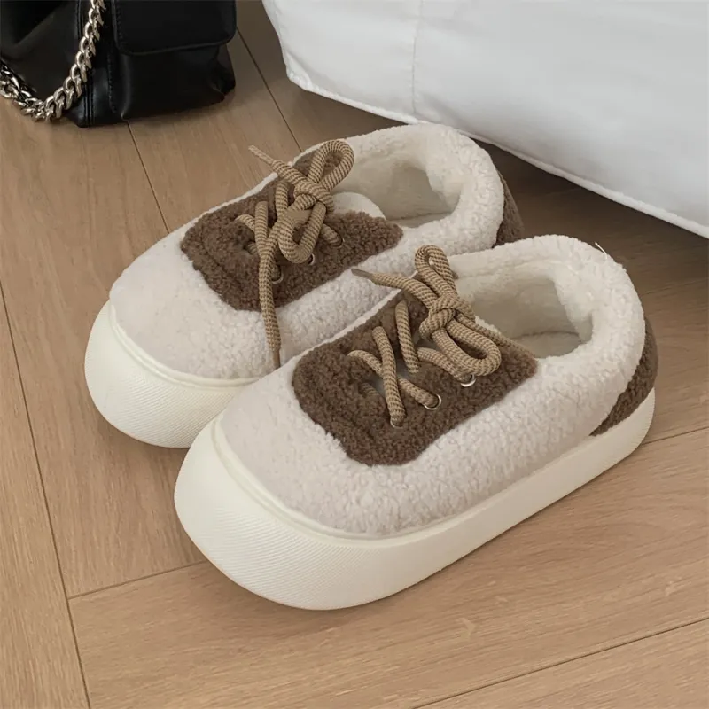 SHIGUDE Cotton Slippers Women's Brown-7