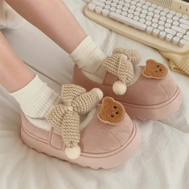 SHIGUDE Cotton Slippers Women's Pink-3