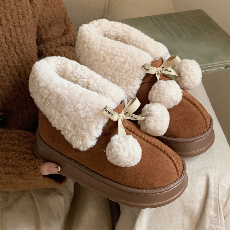 SHIGUDE Cotton Slippers Women's Brown-19