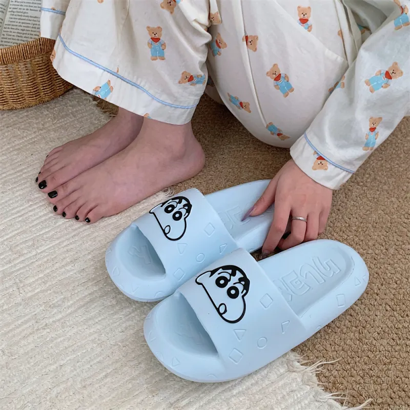 SHIGUDE x Crayon Shinchan Sandal Slippers Unisex, Milk White-44