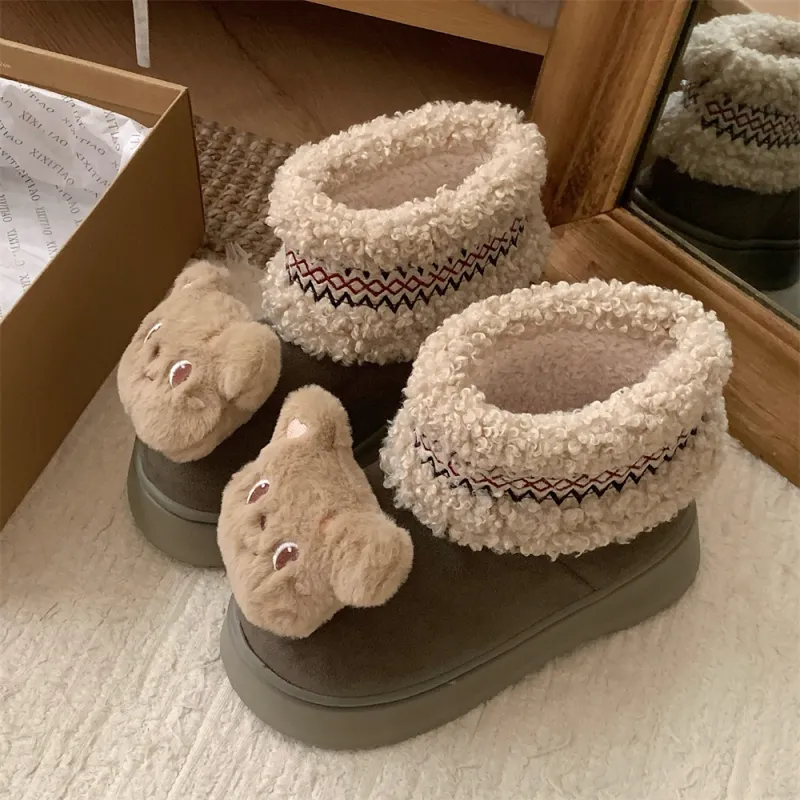 SHIGUDE Cotton Slippers Women's Black-19