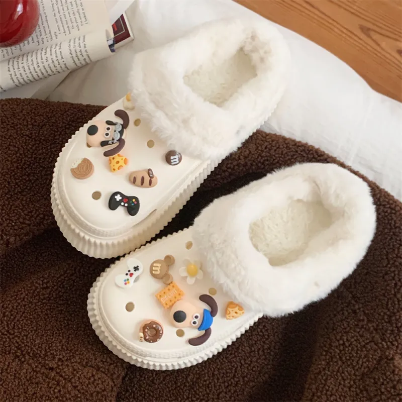 SHIGUDE Cotton Slippers Women's Black-9