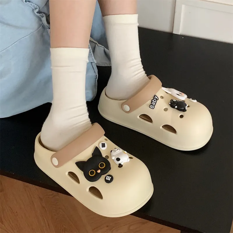 SHIGUDE Sandal Slippers Women's, White Yellow-16