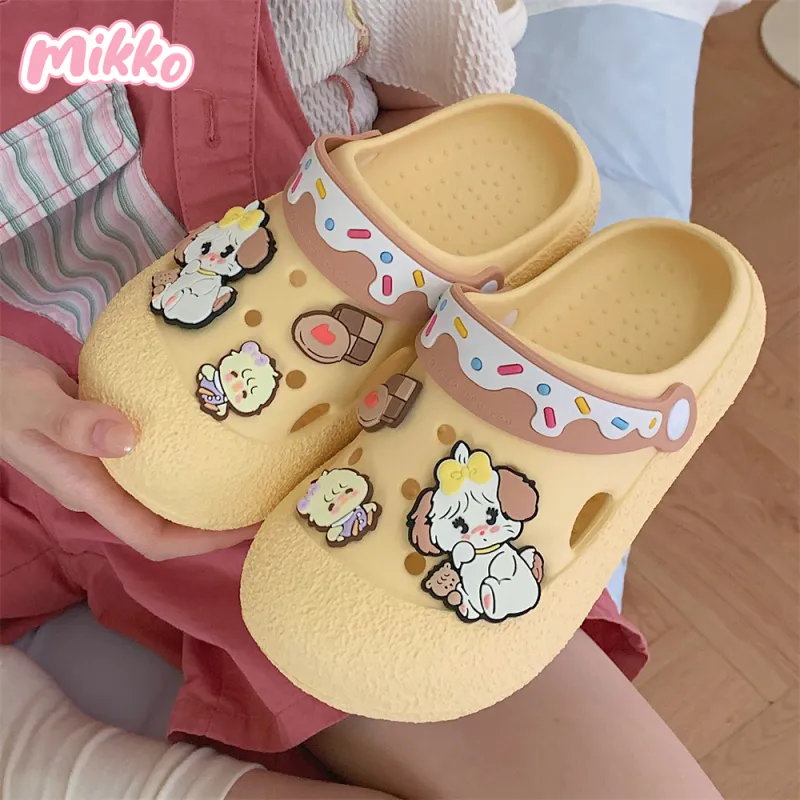SHIGUDE x Mikko Slippers / Home Slippers Women's, Light Yellow-1