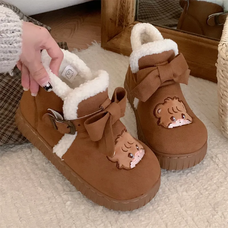 SHIGUDE x MIKKO Cotton Slippers Women's Brown-4