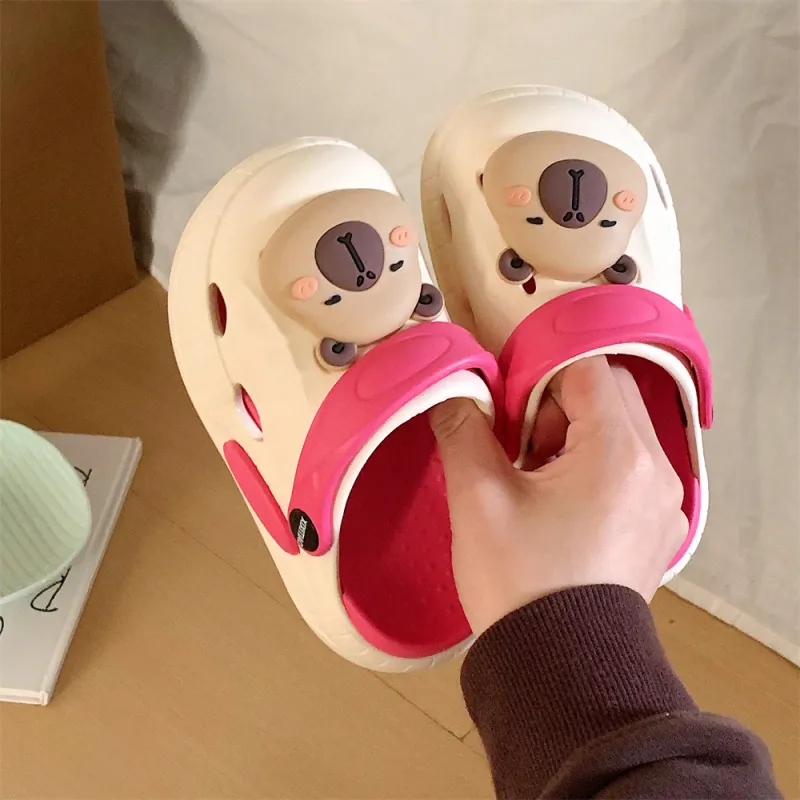 SHIGUDE Sandal Slippers White+Khaki-4