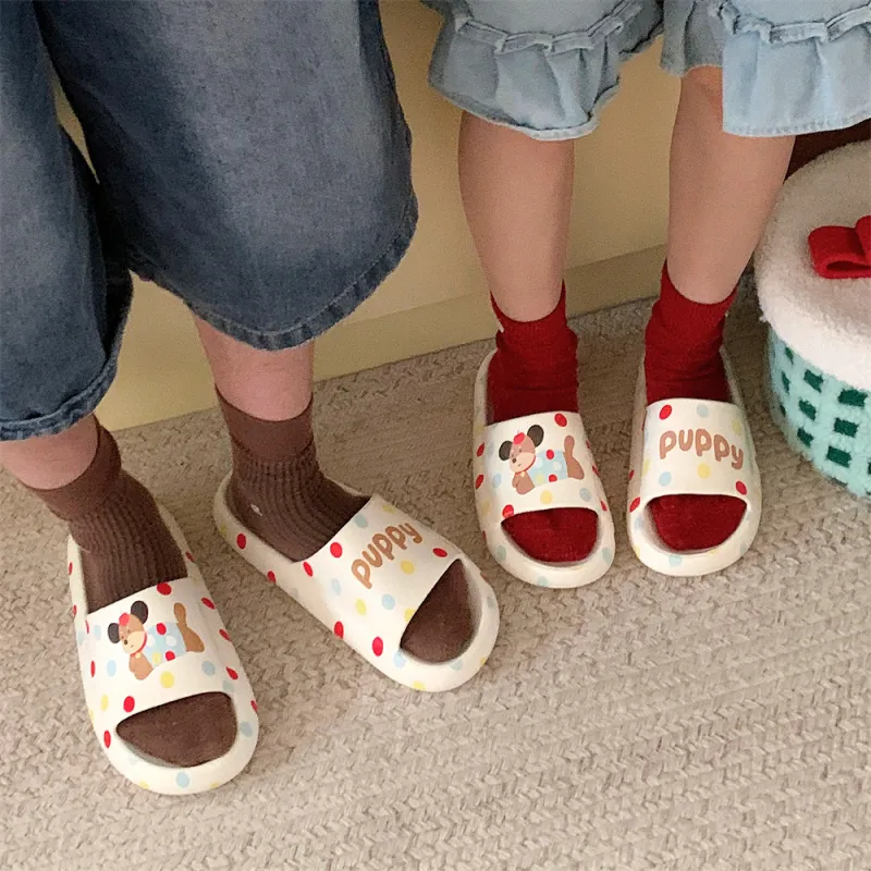 SHIGUDE One Strap Slippers Unisex, White-5