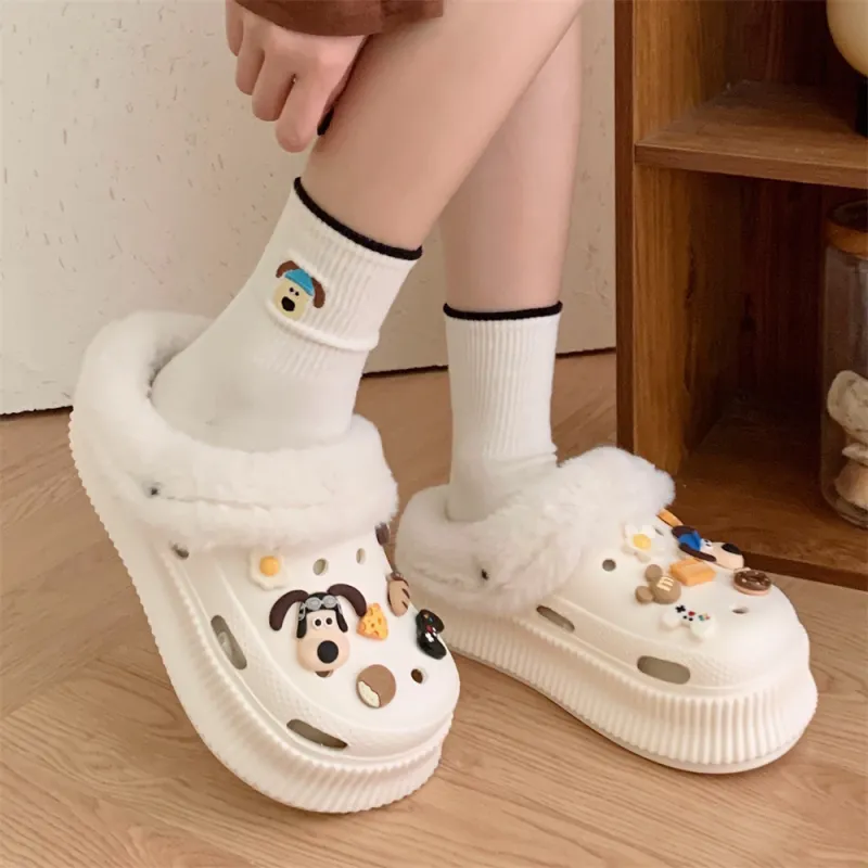 SHIGUDE Cotton Slippers Women's Black-11