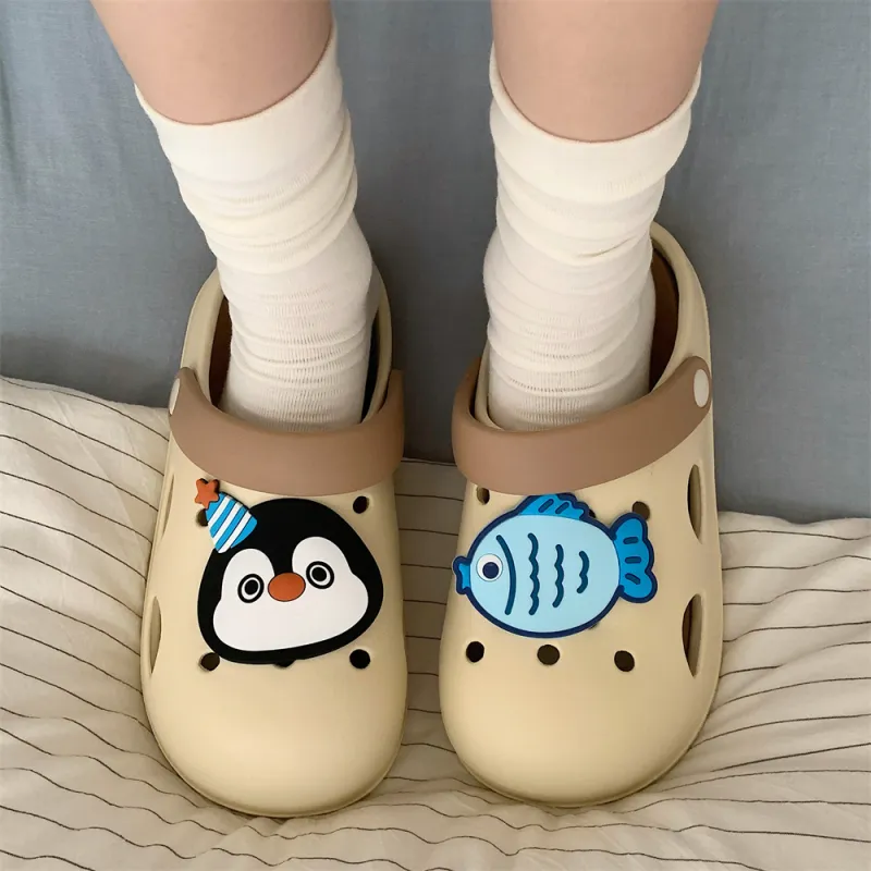 SHIGUDE Slippers Women's, Black White-17