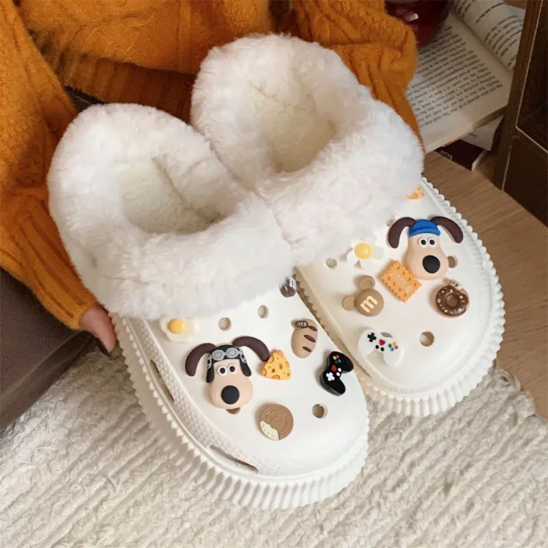 SHIGUDE Cotton Slippers Women's Black-7