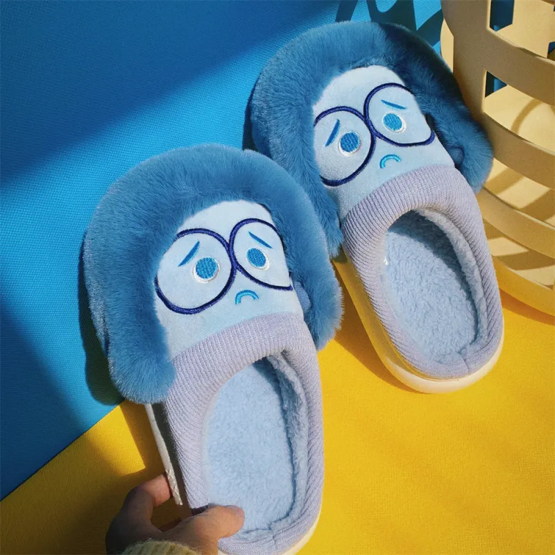 SHIGUDE x Disney Cotton Slippers Women's, Blue-2