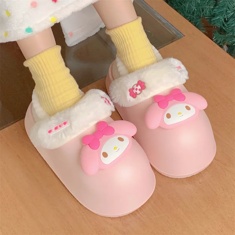 SHIGUDE x Sanrio Cotton Slippers Women's, Pink-5