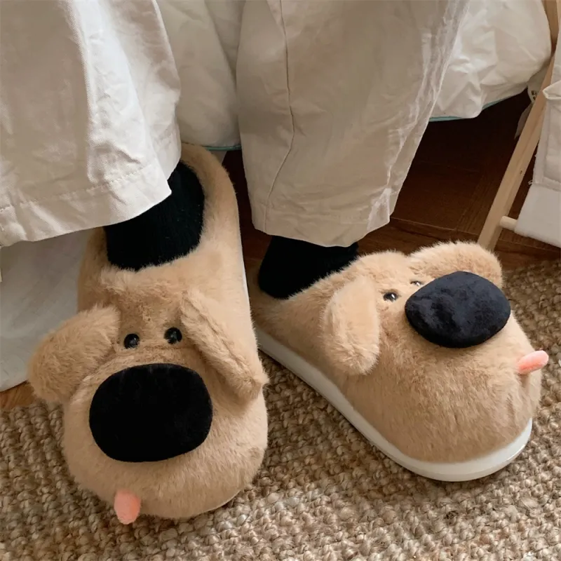 SHIGUDE Cotton Slippers Unisex Brown-5