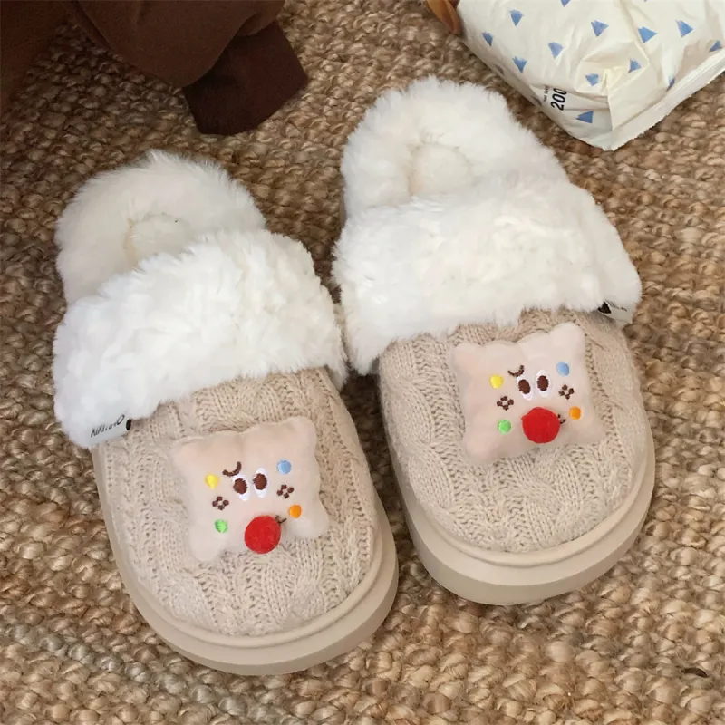 SHIGUDE Cotton Slippers Women's White-11