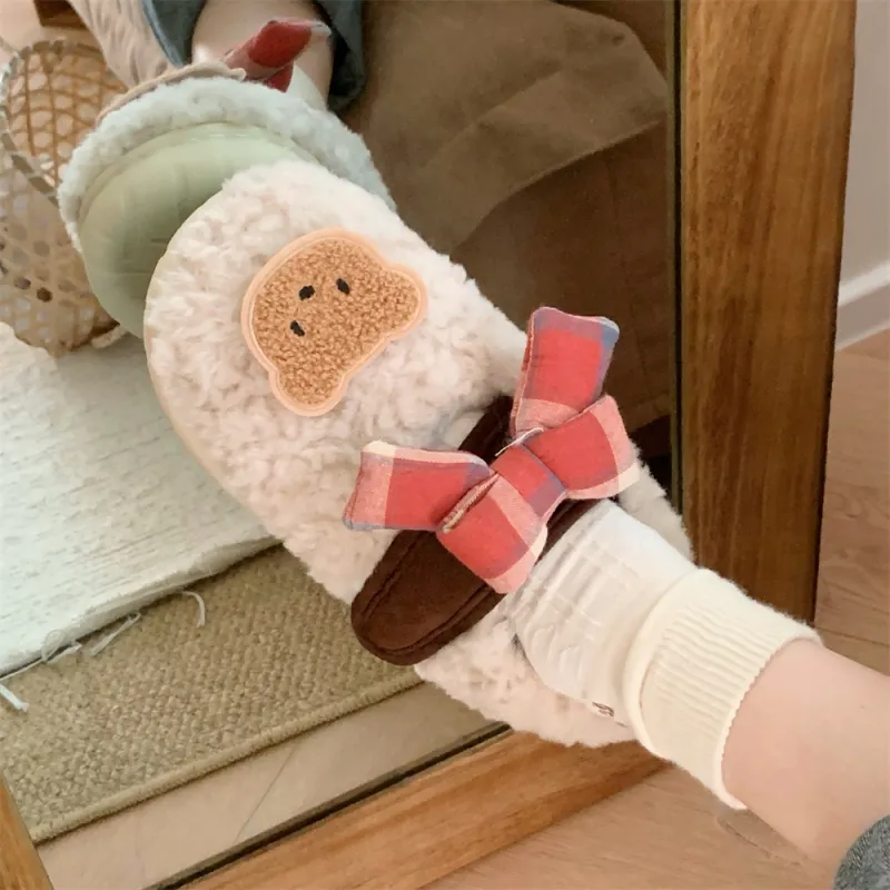 SHIGUDE Cotton Slippers Women's Cream Apricot-1