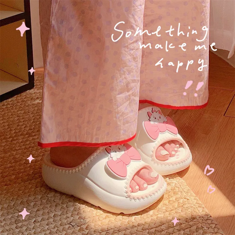 SHIGUDE x Disney Slippers Women's, White/Pink-3