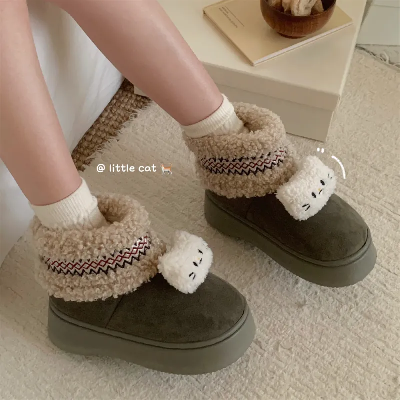 SHIGUDE Cotton Slippers Home Slippers Women's Black-19