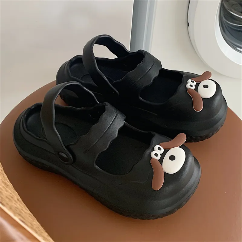 SHIGUDE Women's Slippers Women's, Black-3
