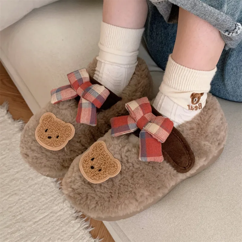 SHIGUDE Cotton Slippers Women's Cream Apricot-9