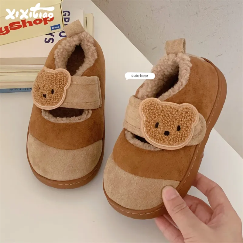 SHIGUDE Cotton Slippers Unisex Light Brown-1