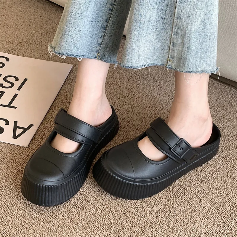 SHIGUDE Slippers Women's, Black-2