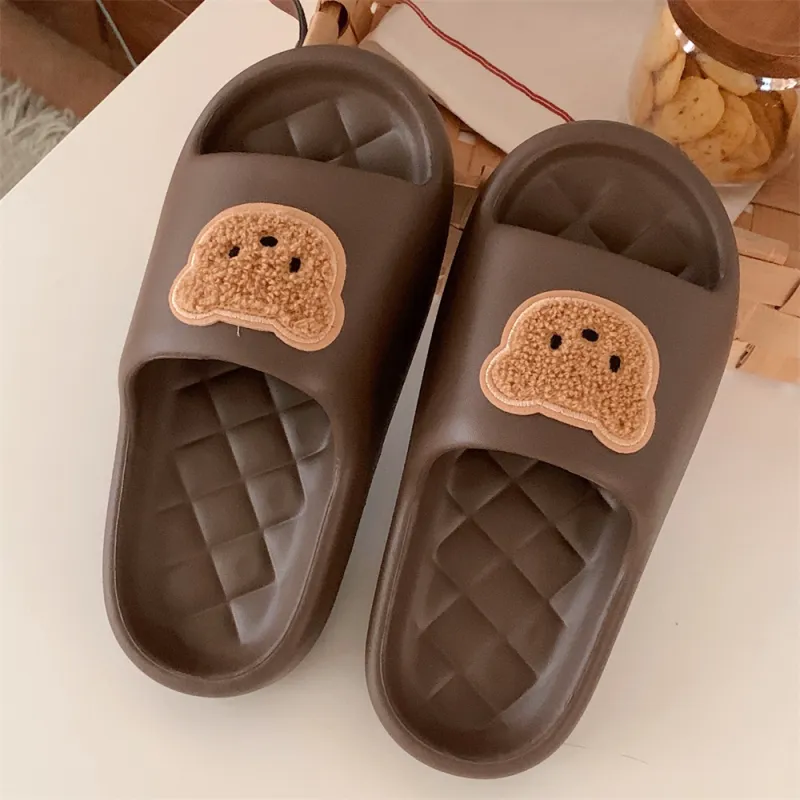 SHIGUDE Sandal Slippers Unisex, Black Brown-4