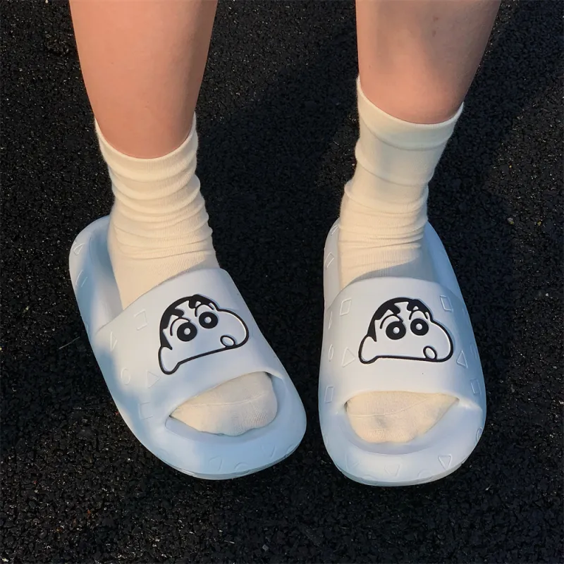 SHIGUDE x Crayon Shinchan Sandal Slippers Unisex, Milk White-45