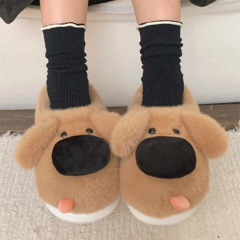 SHIGUDE Cotton Slippers Unisex Brown-2