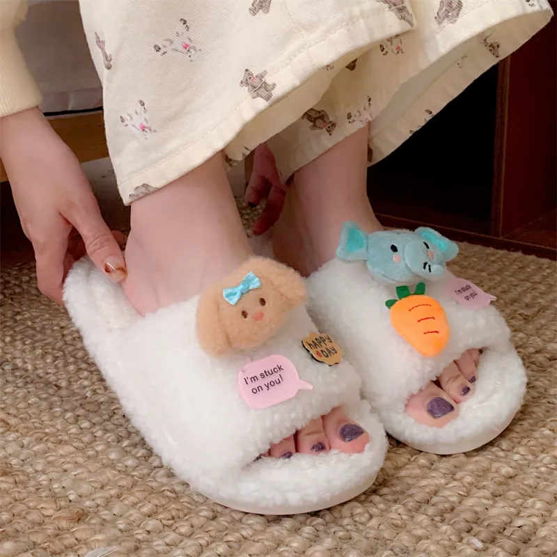 SHIGUDE Indoor Cotton Slipper Shoes Women's Brown-11