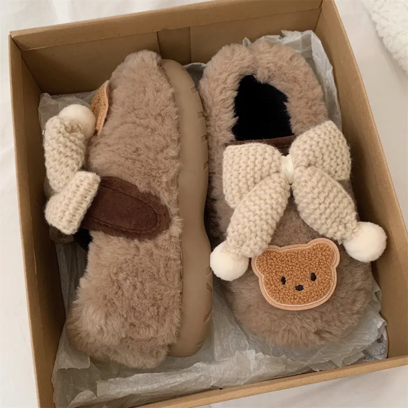 SHIGUDE Cotton Slippers Women's Cream Apricot-7