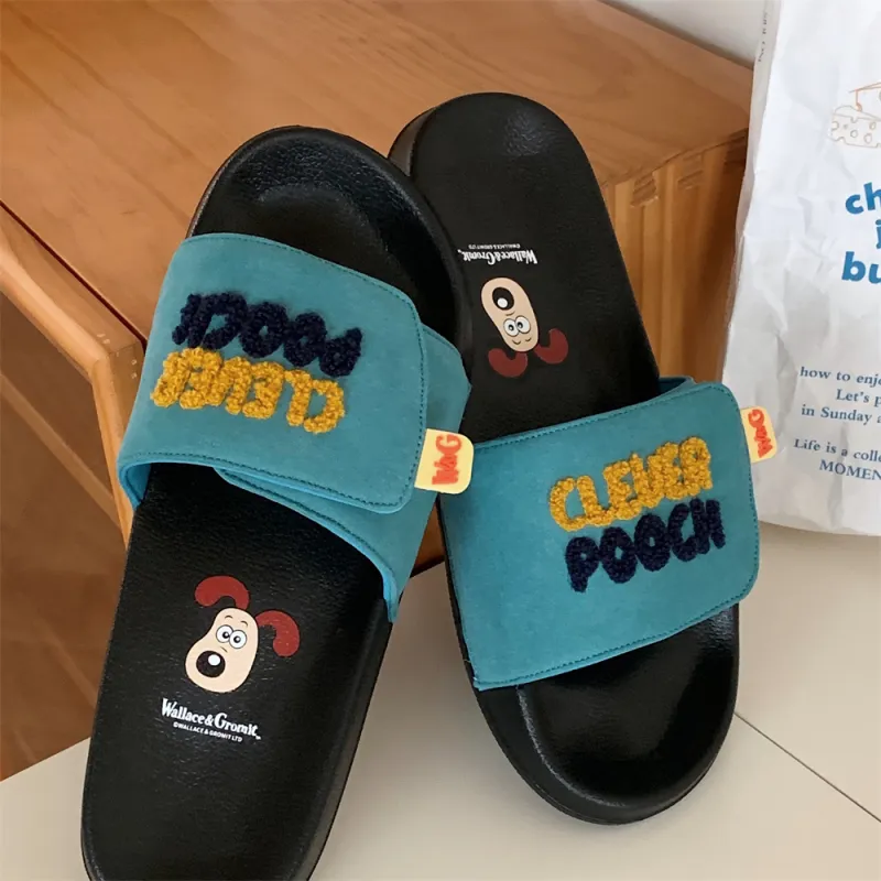 SHIGUDE x Super Invincible Dog Slippers Unisex Black-4