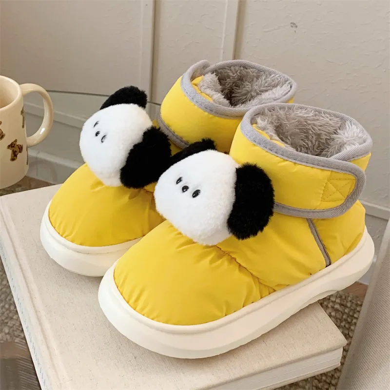 SHIGUDE Cotton Slippers Unisex Yellow-3