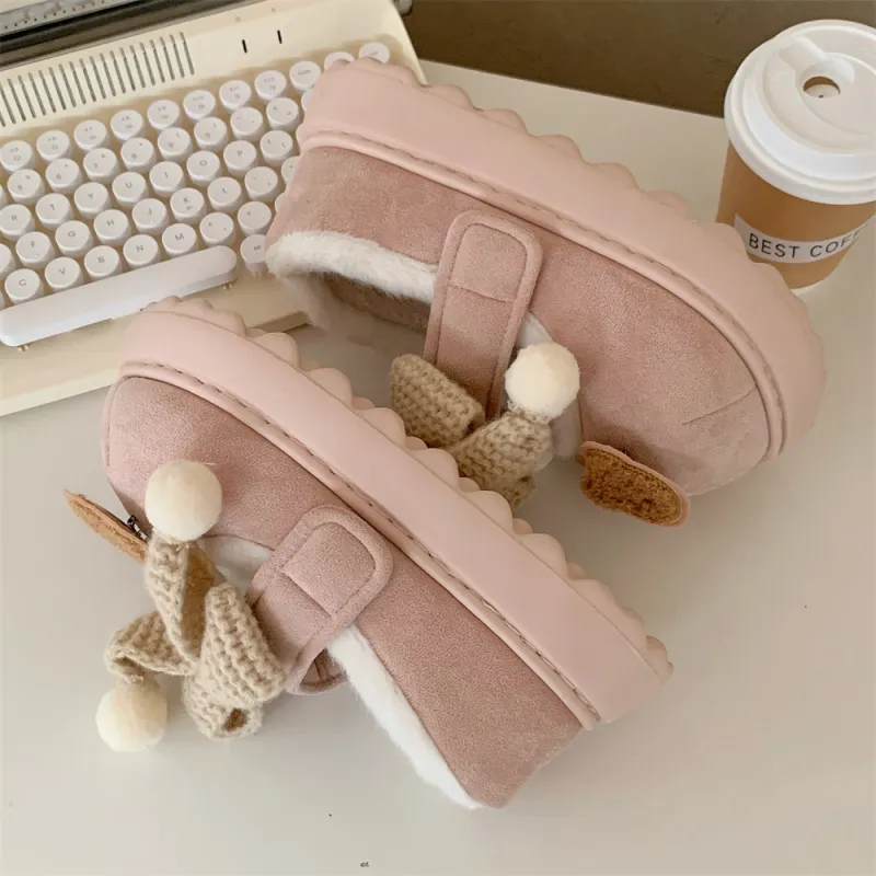 SHIGUDE Cotton Slippers Women's Pink-5