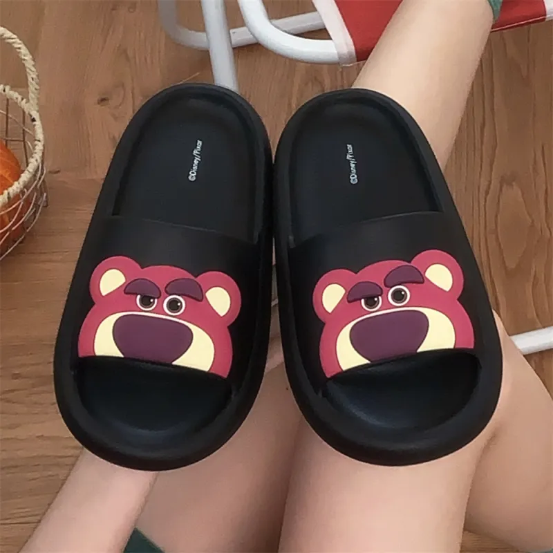 SHIGUDE x Disney Sandal Slippers Women's, Black-4