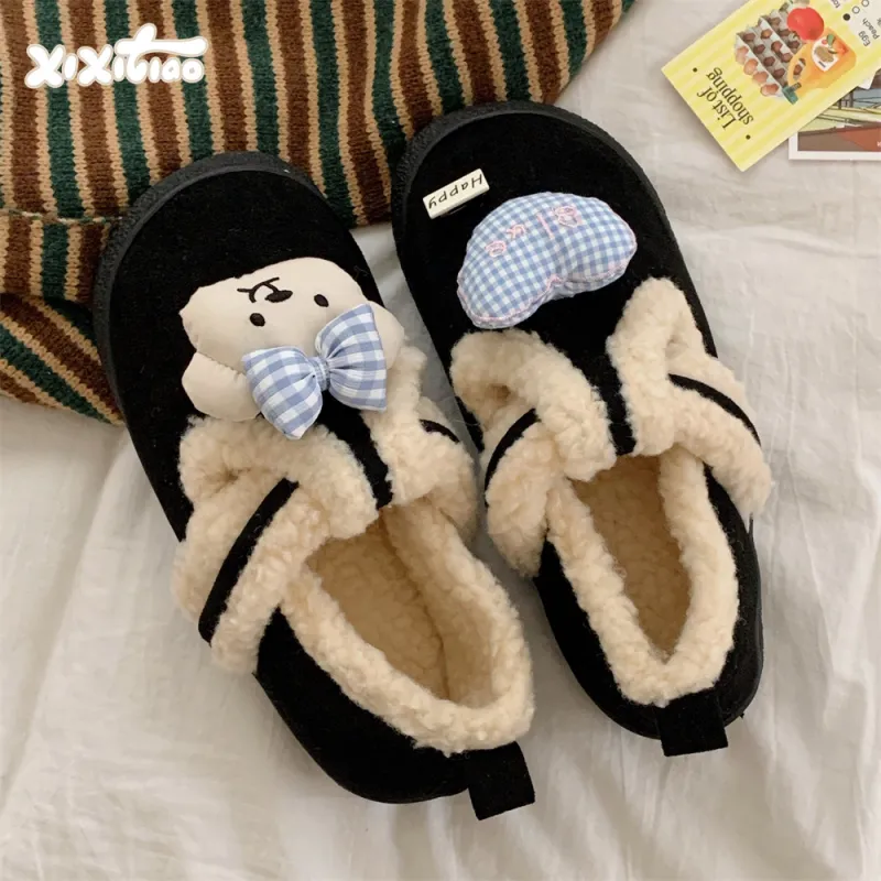SHIGUDE Cotton Slippers Women's Dark Coffee-13