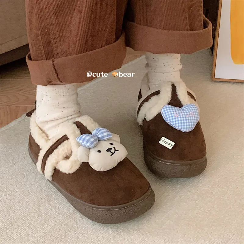SHIGUDE Cotton Slippers Women's Dark Coffee-2