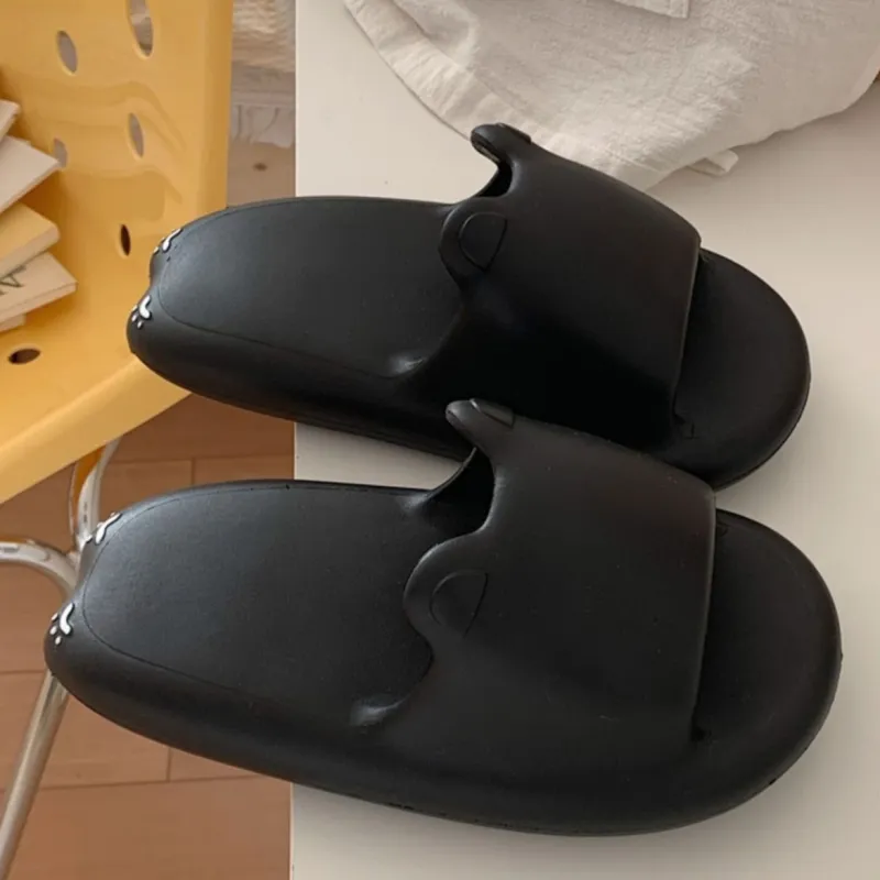 SHIGUDE Sandal Slippers Unisex Black-5