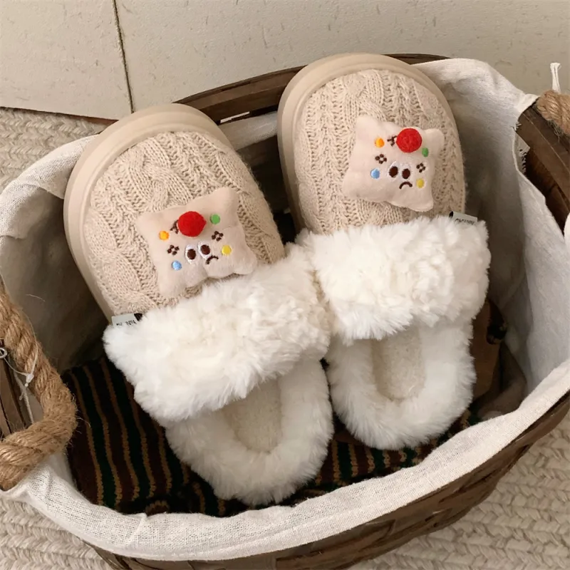 SHIGUDE Cotton Slippers Women's White-8