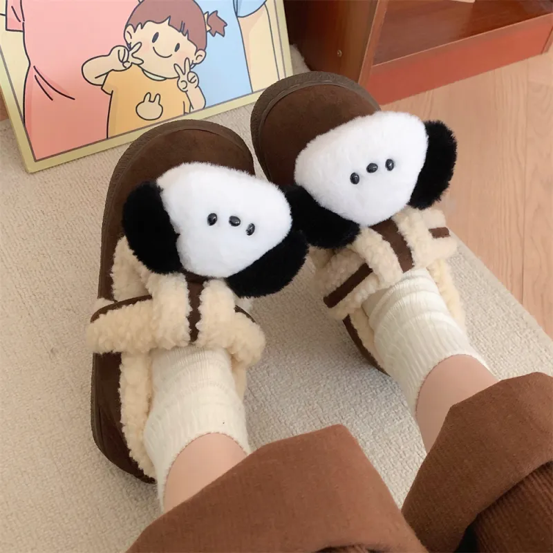 SHIGUDE Cotton Slippers Women's Dark Coffee-1