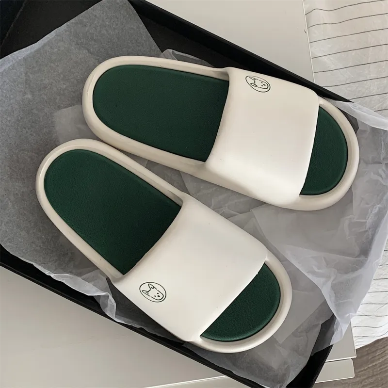 SHIGUDE Sandal Slippers Unisex, Cream White-5