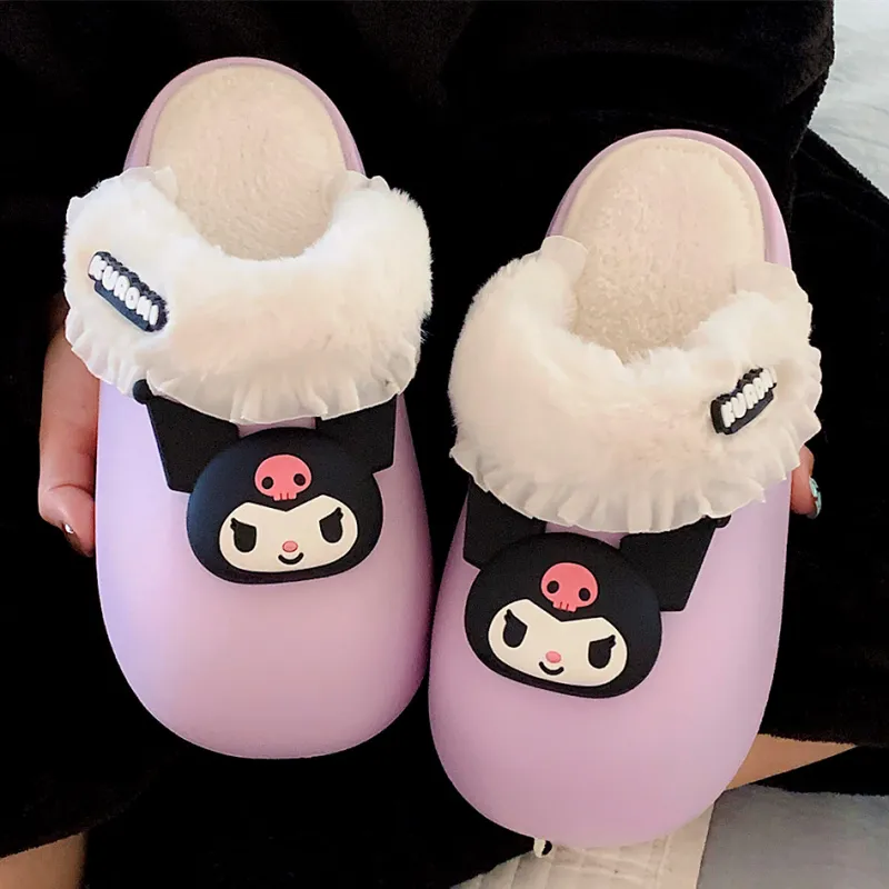 SHIGUDE x Sanrio Kulomi Indoor Cotton Slipper Women's, Purple-6