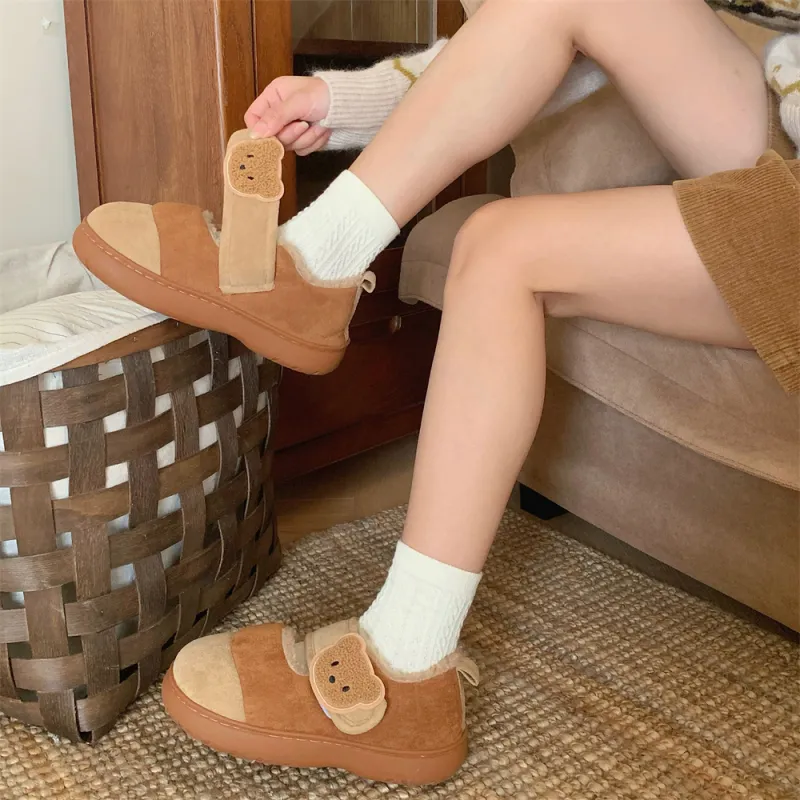 SHIGUDE Cotton Slippers Unisex Light Brown-21