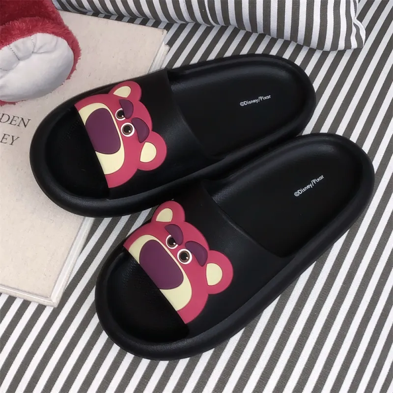 SHIGUDE x Disney Sandal Slippers Women's, Black-2