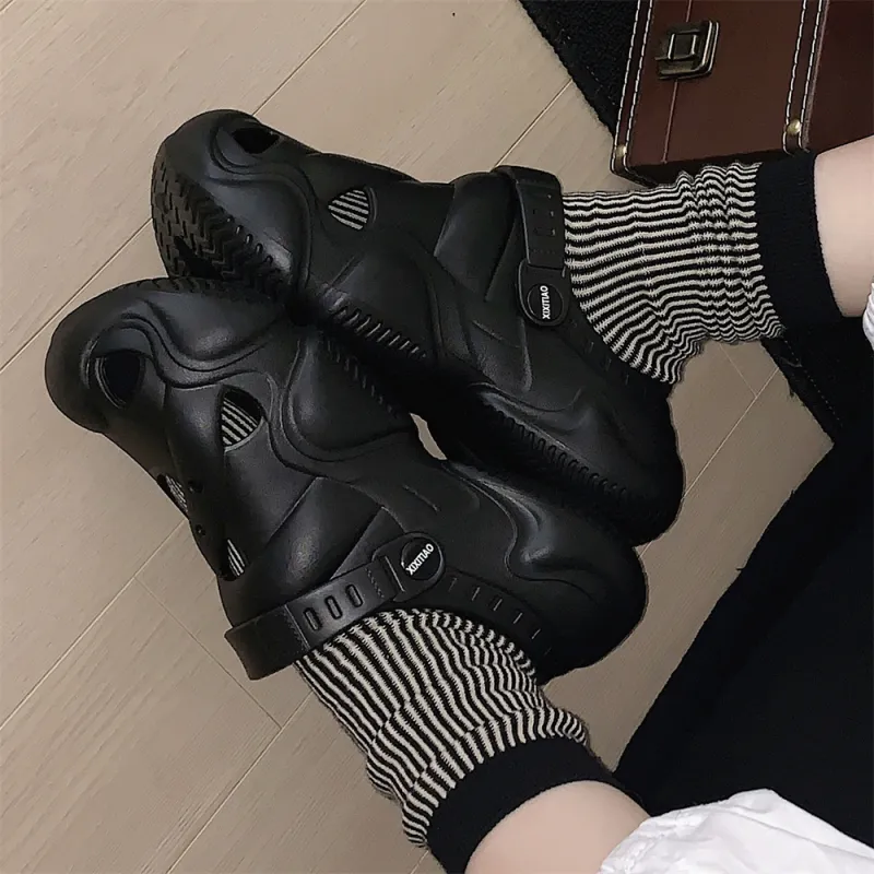 SHIGUDE Sandal Slippers Unisex, Black-3